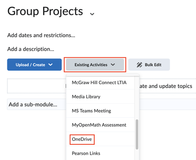 Add a OneDrive link in your course content page.