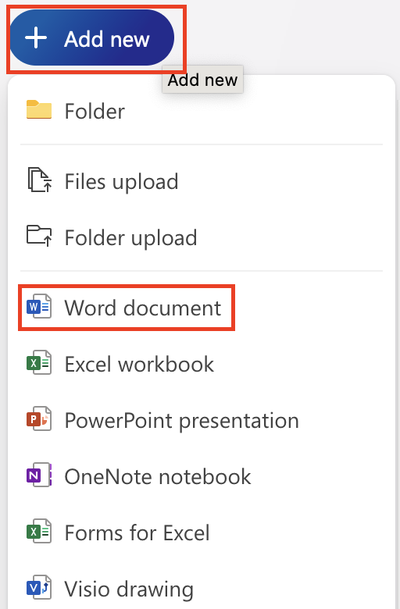 Add a new document