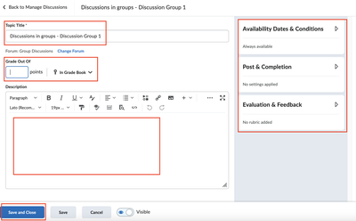 Edit group discussion topic settings